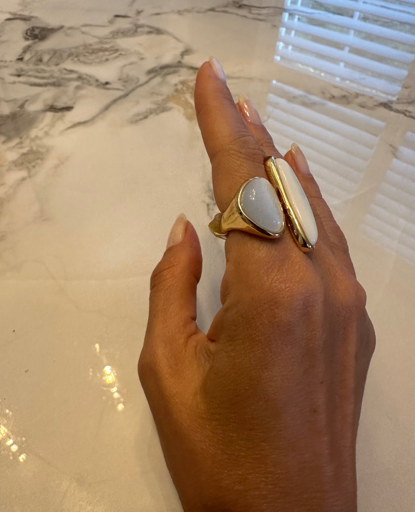 Mother of Pearl Statement Ring