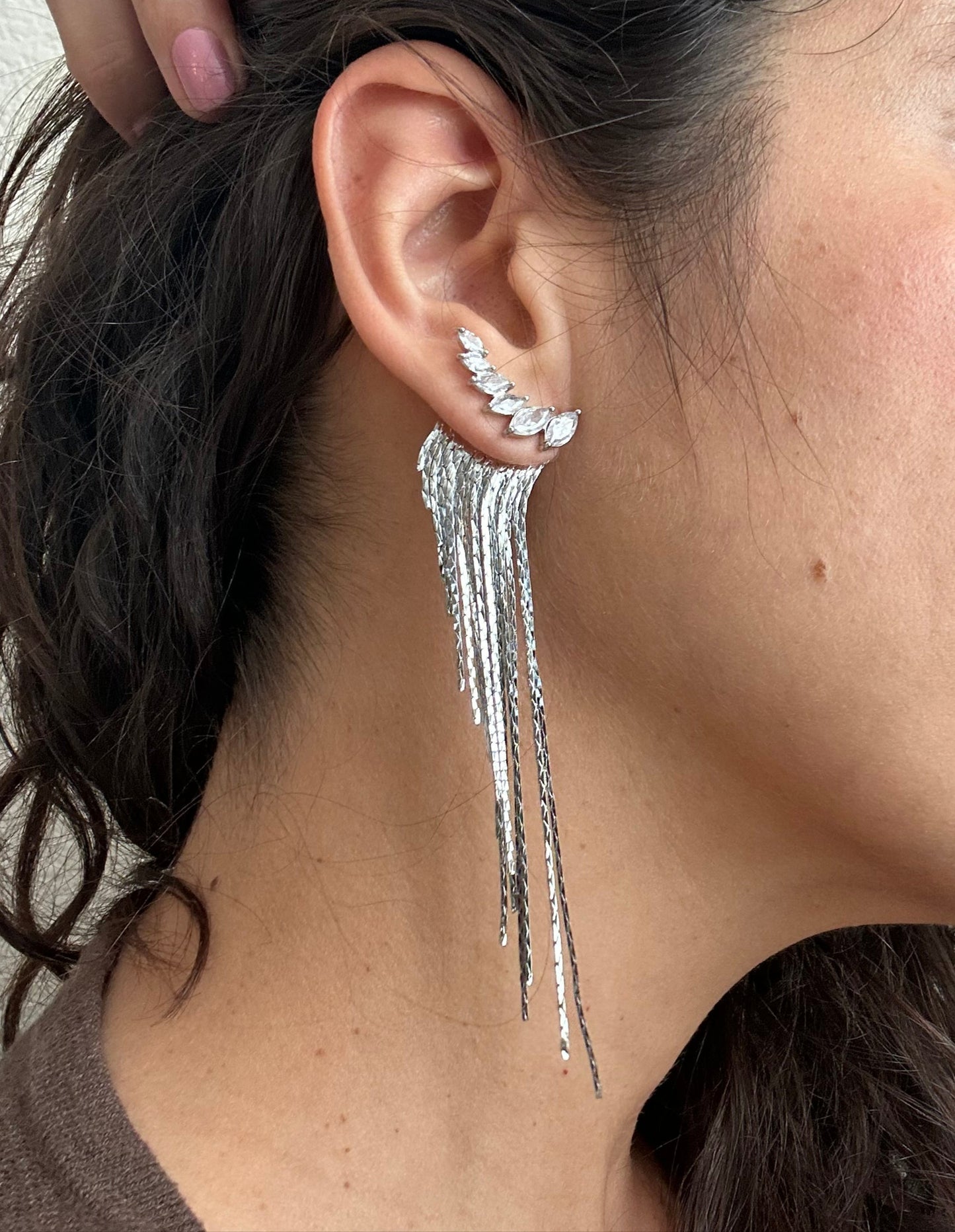 Silver Cascade Earrings