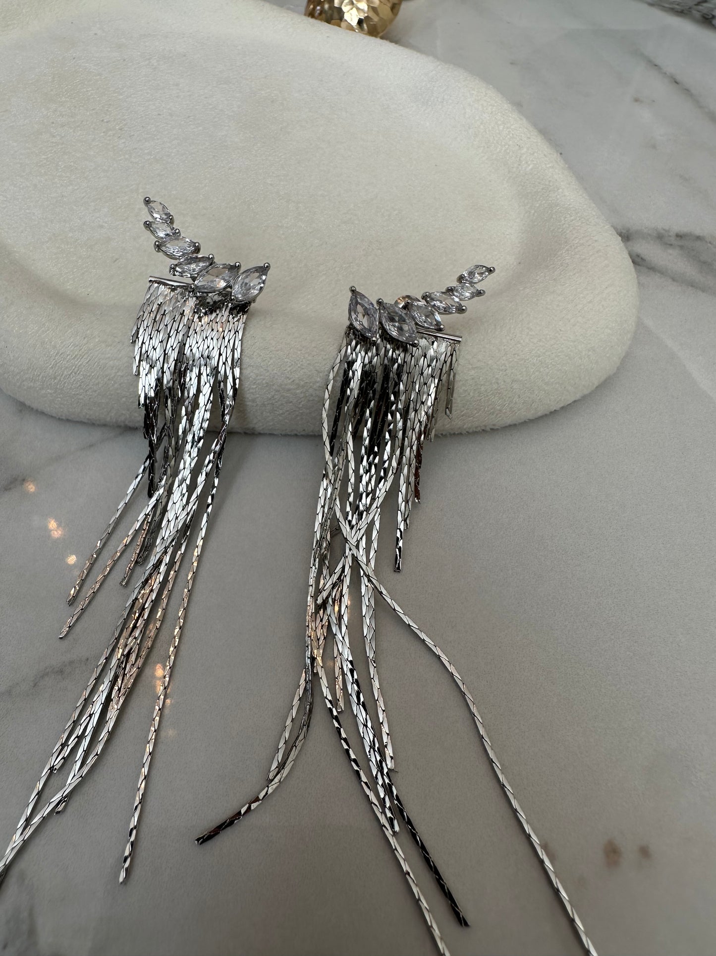Silver Cascade Earrings