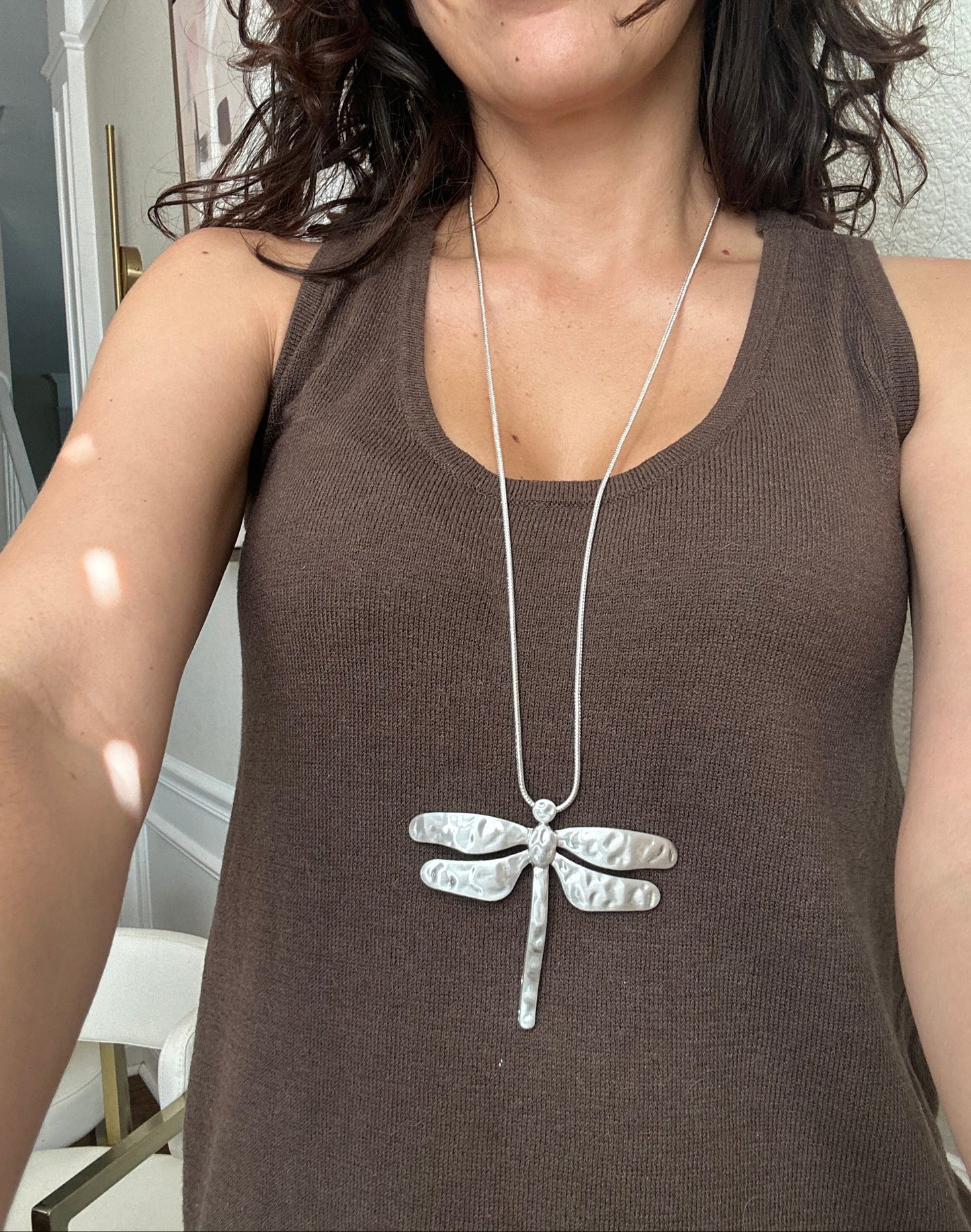 Silver Dragonfly Necklace