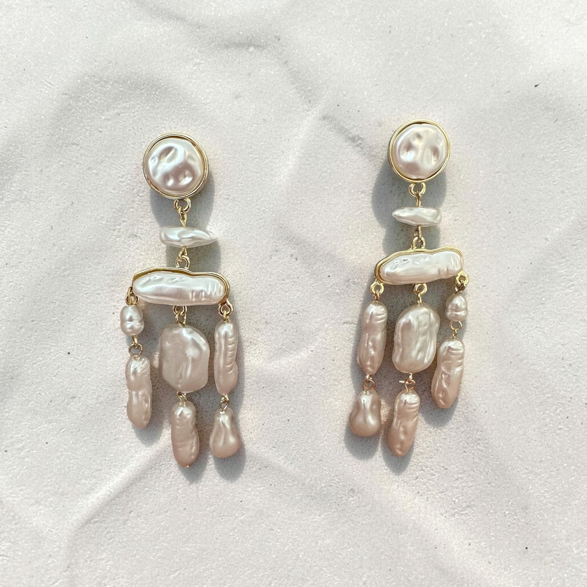Mermaid Baroque Chandelier Earrings