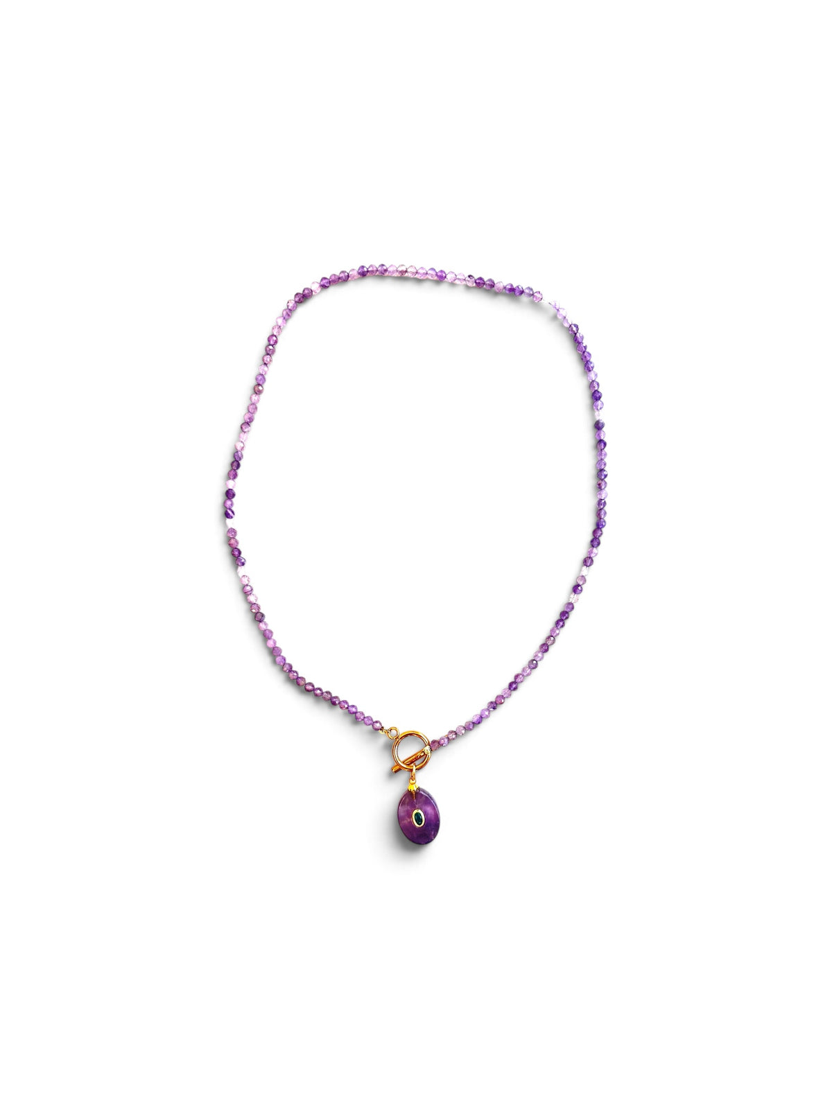 Amethyst & Green Stone Statement Necklace