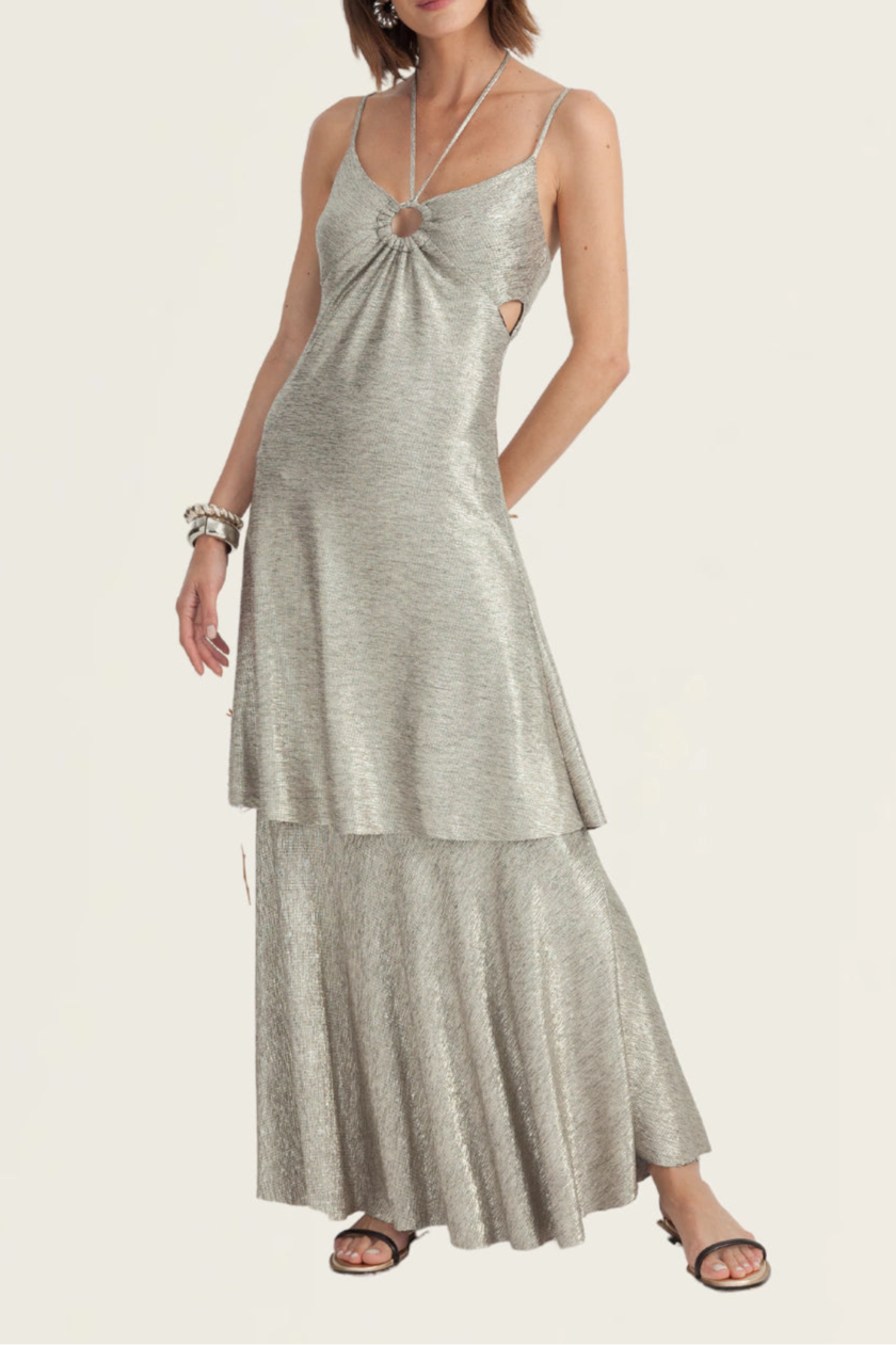 Azalea Metallic Long Dress