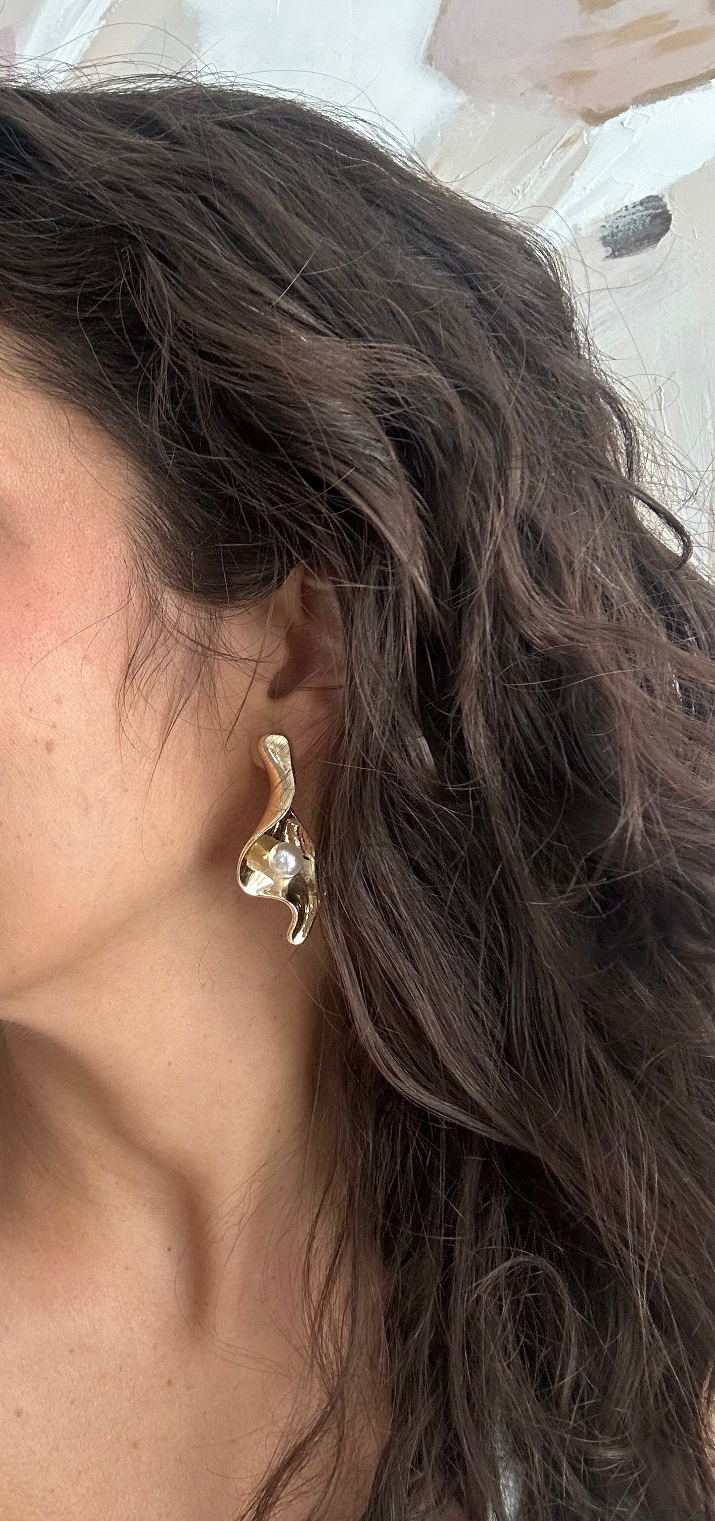 Pearl Wave Earrings