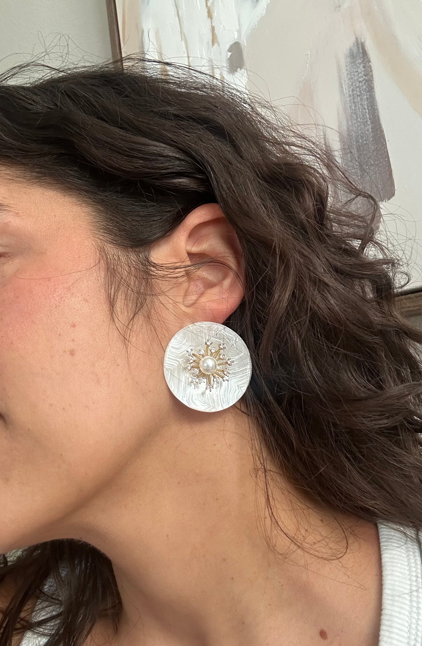 Pearl & Crystal Stud Earrings