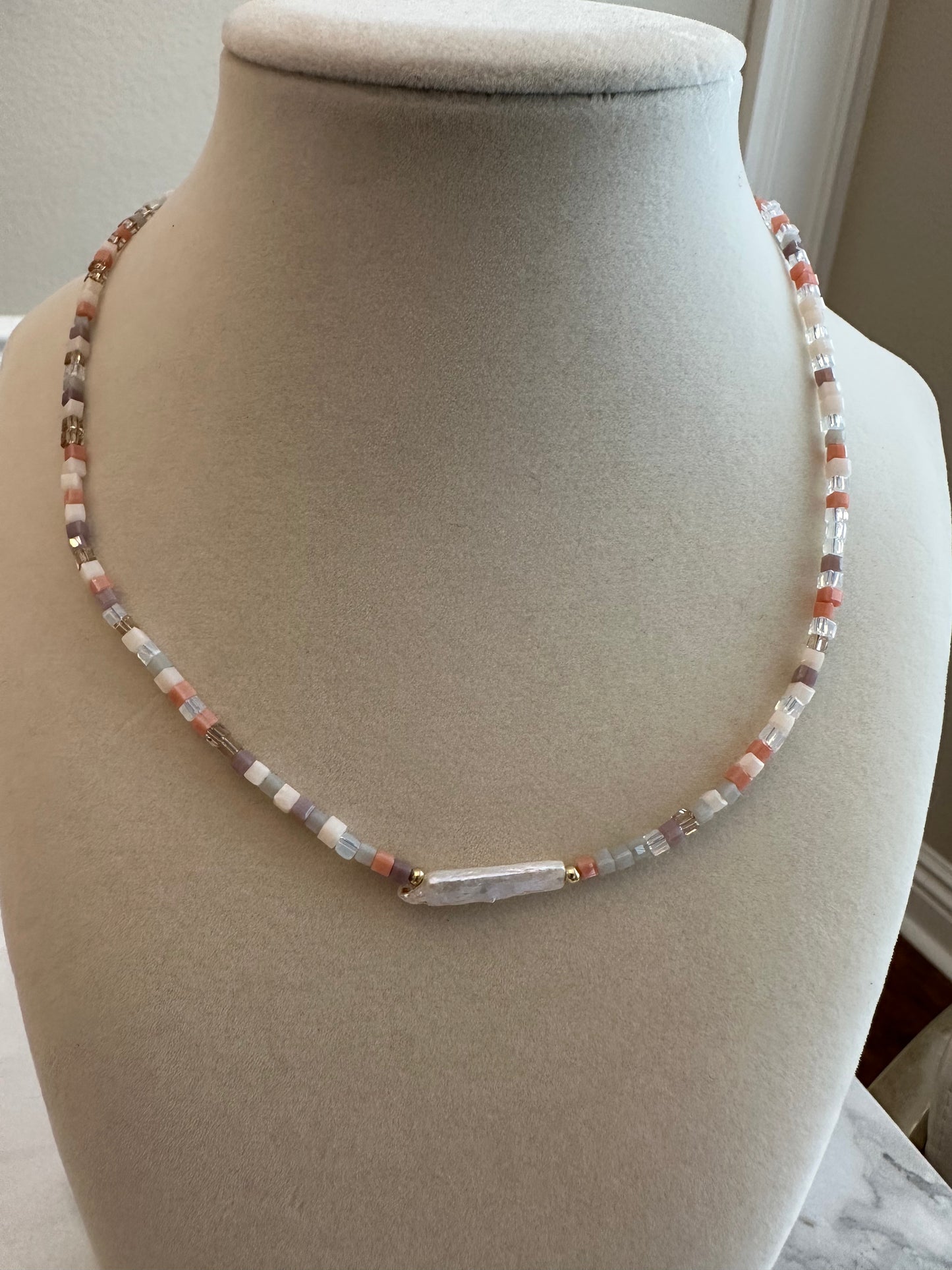 Pastel Baroque Pearl Necklace