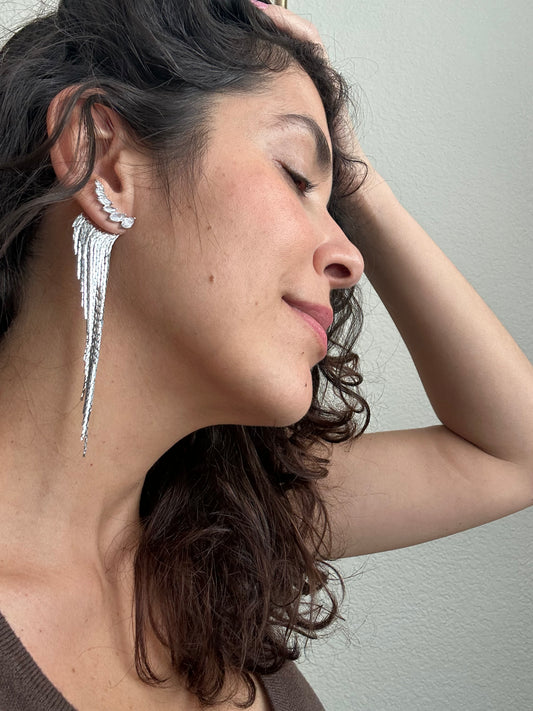 Silver Cascade Earrings
