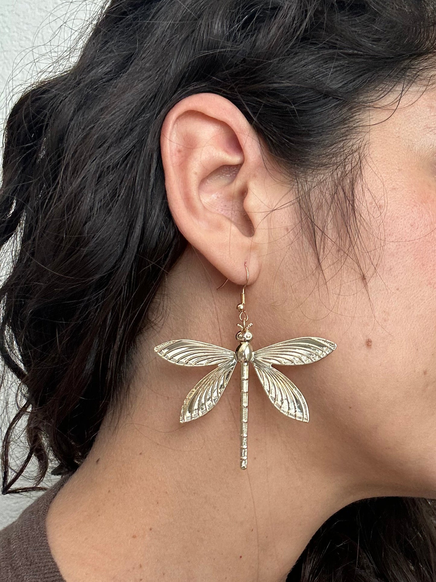 Golden Dragonfly Earrings