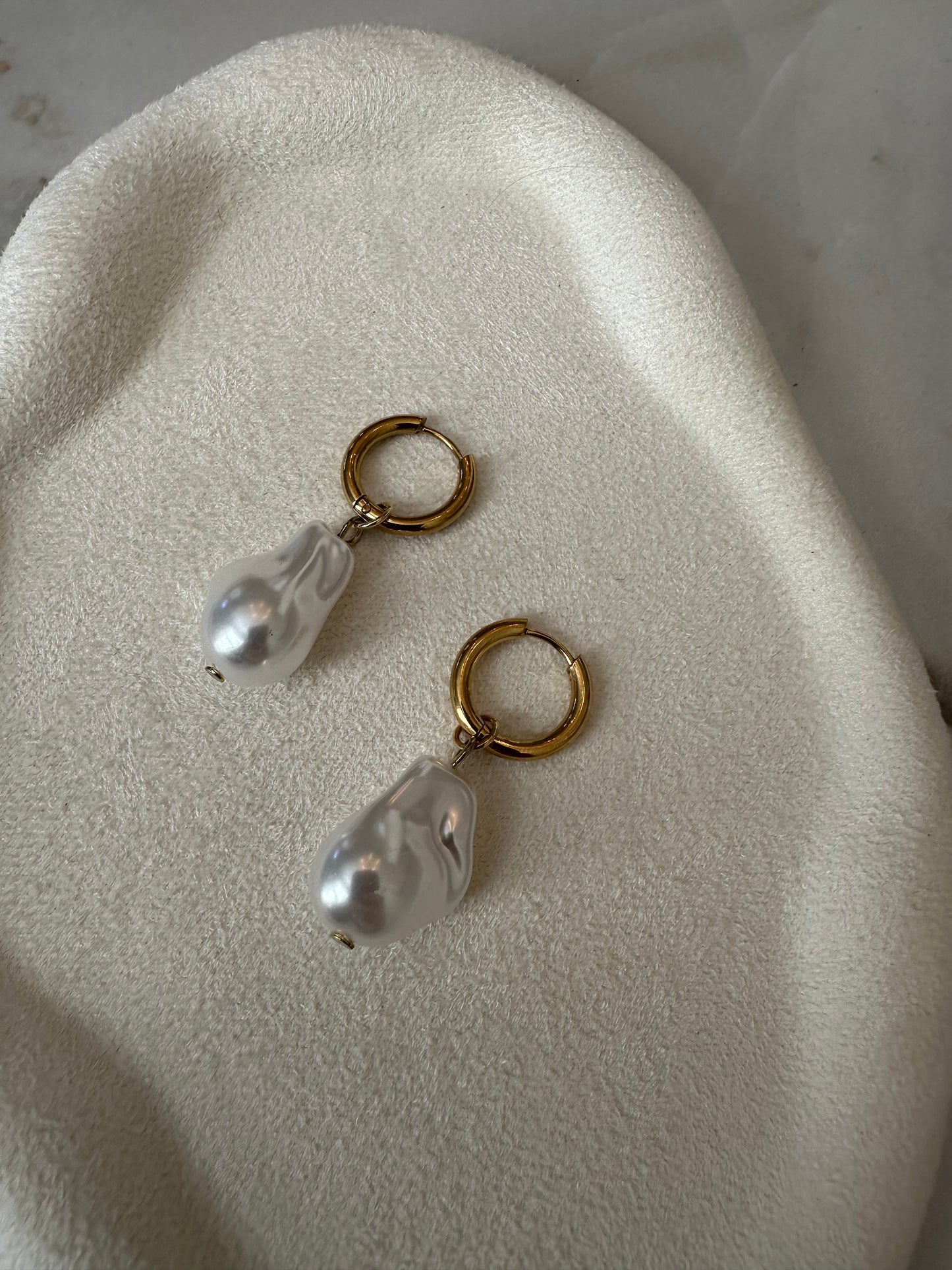 Golden Baroque Drop Hoops