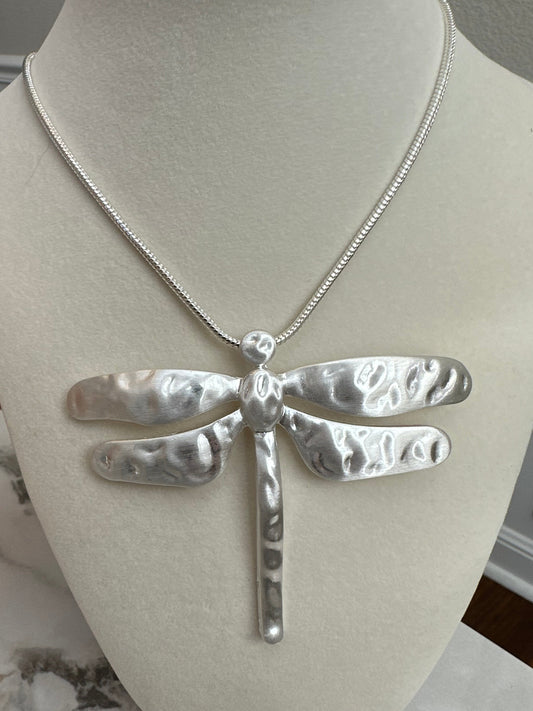 Silver Dragonfly Necklace
