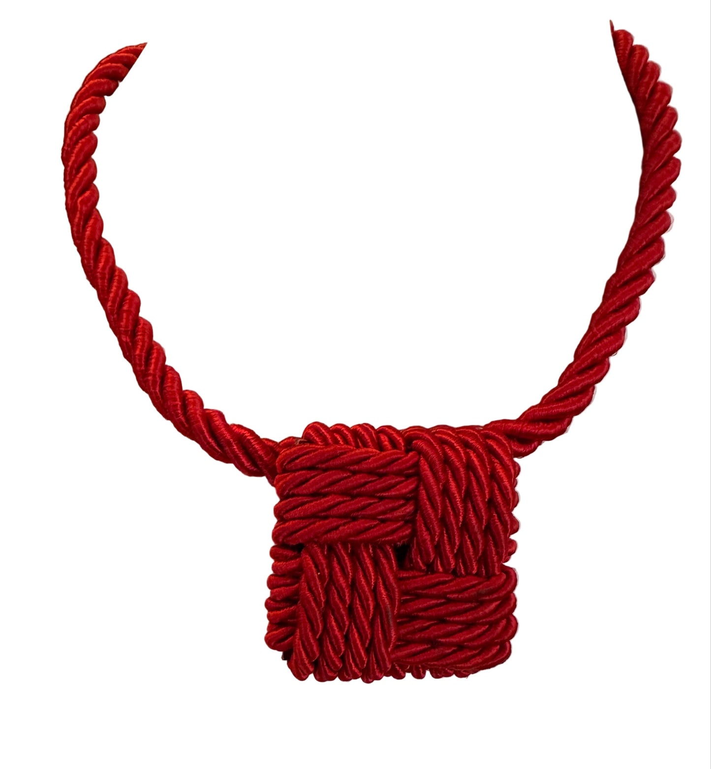 Red braided headband on a mannequin head