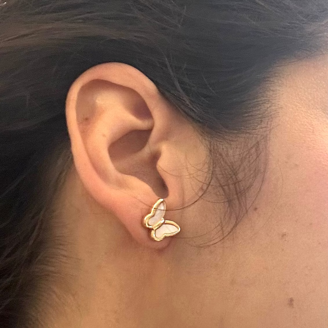 Golden Butterfly Stud Earrings