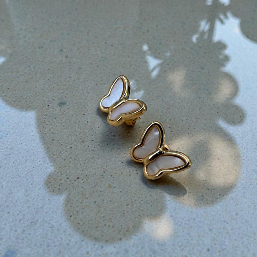 Golden Butterfly Stud Earrings