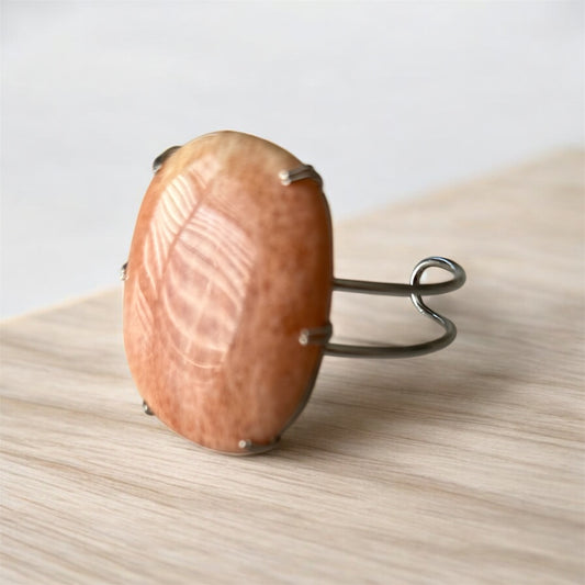 Peach Amazonite Statement Cuff