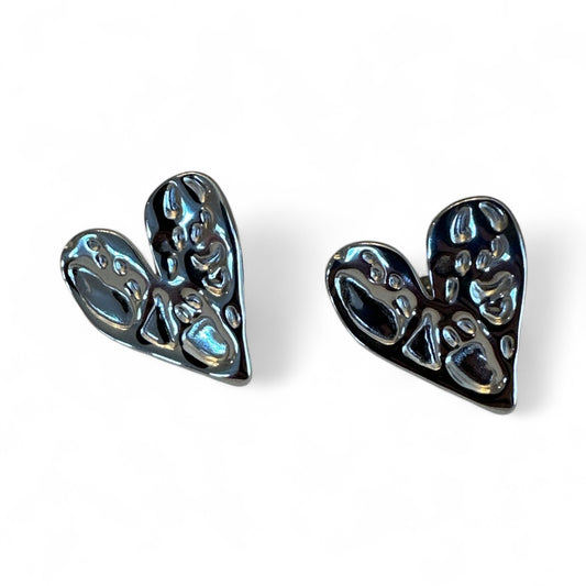 Silver Heartbeat Earrings