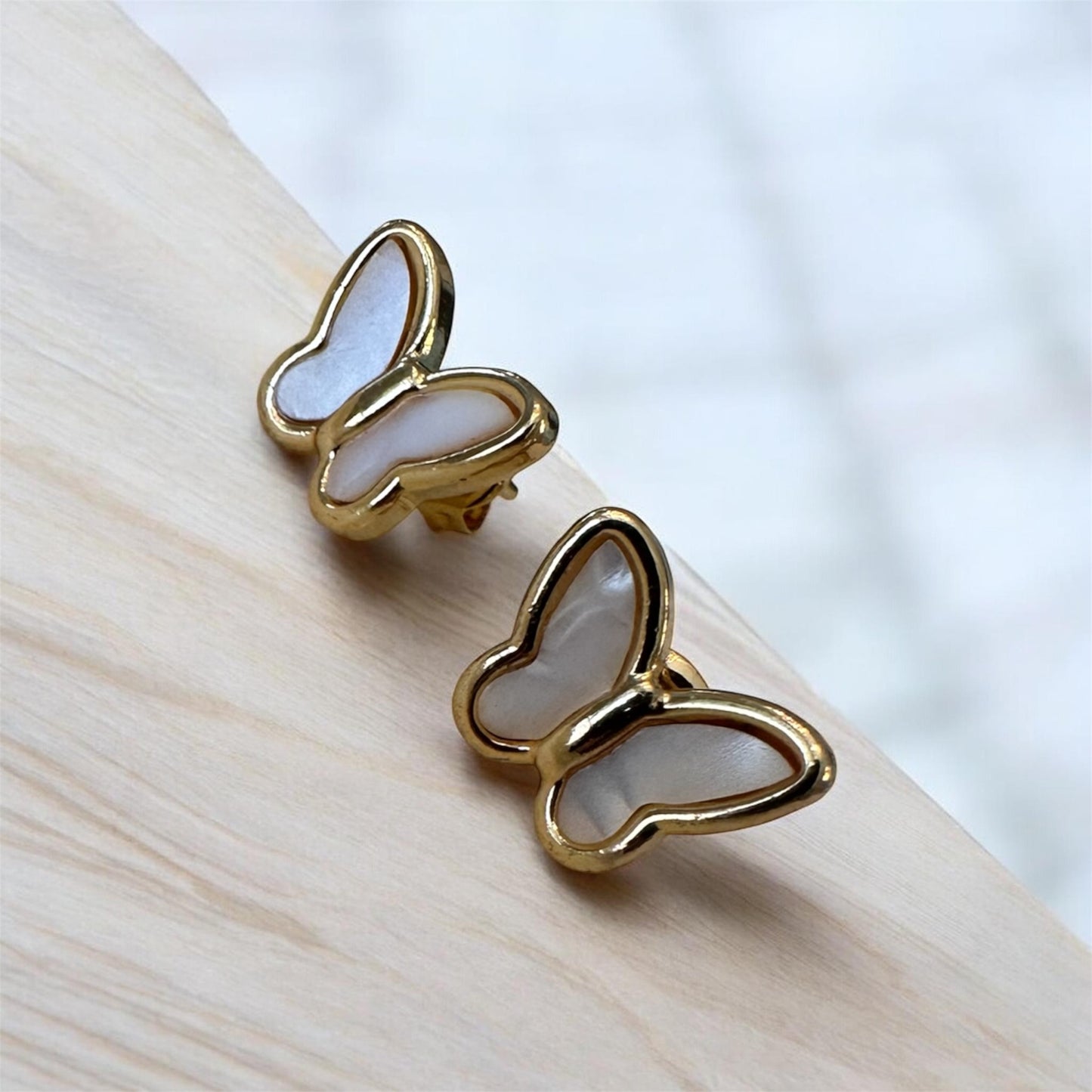 Golden Butterfly Stud Earrings