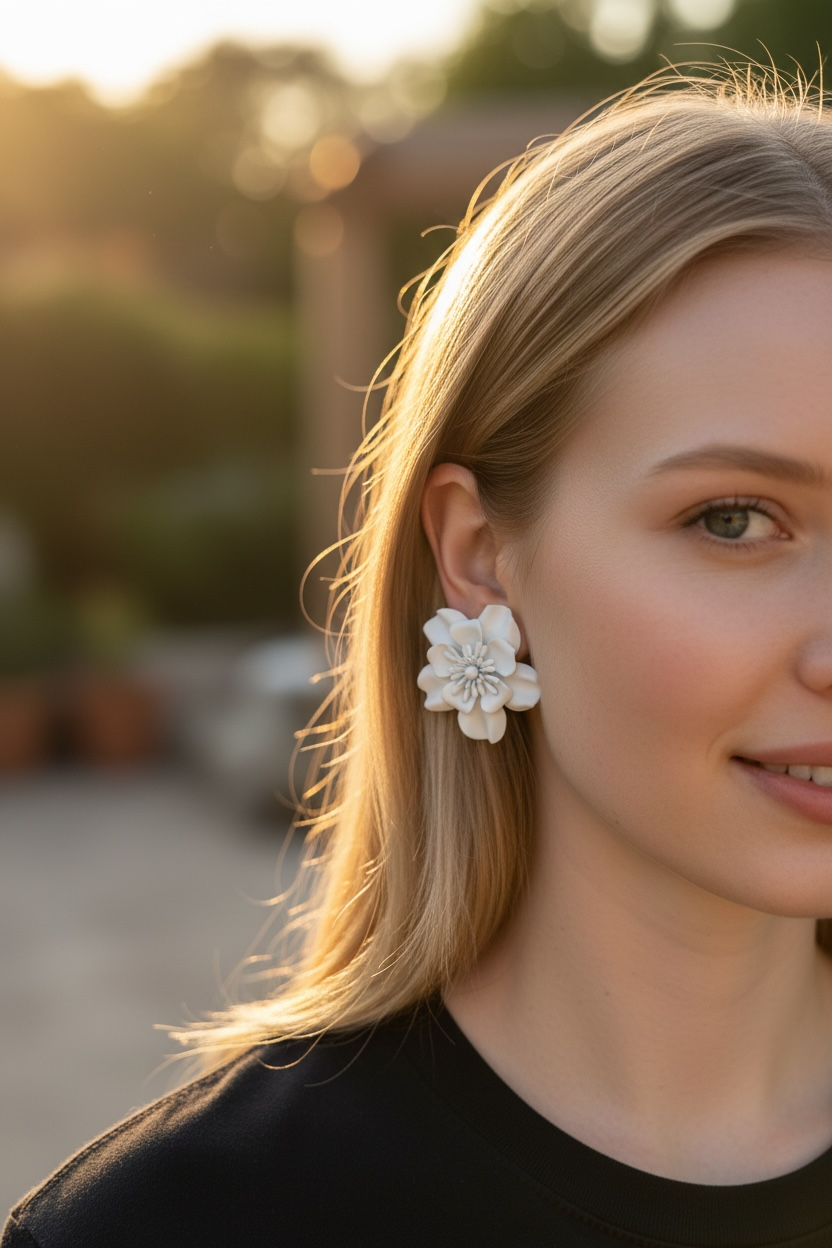 White Bloom Earrings