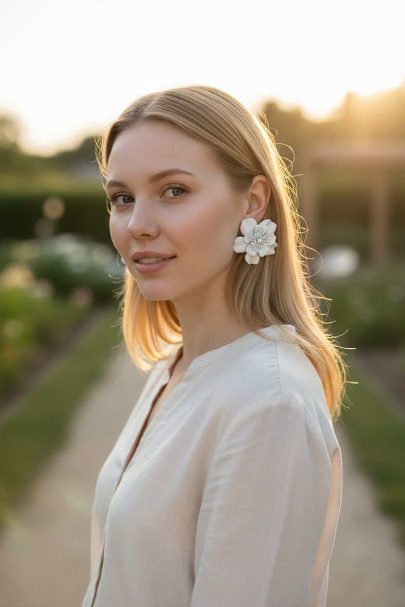 White Bloom Earrings