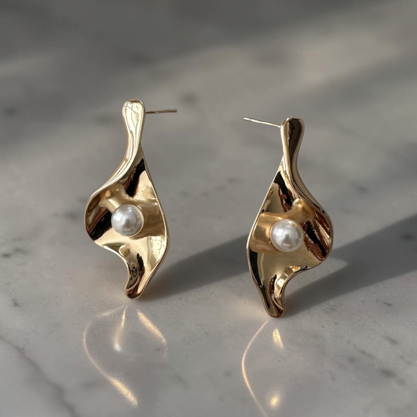 Pearl Wave Earrings