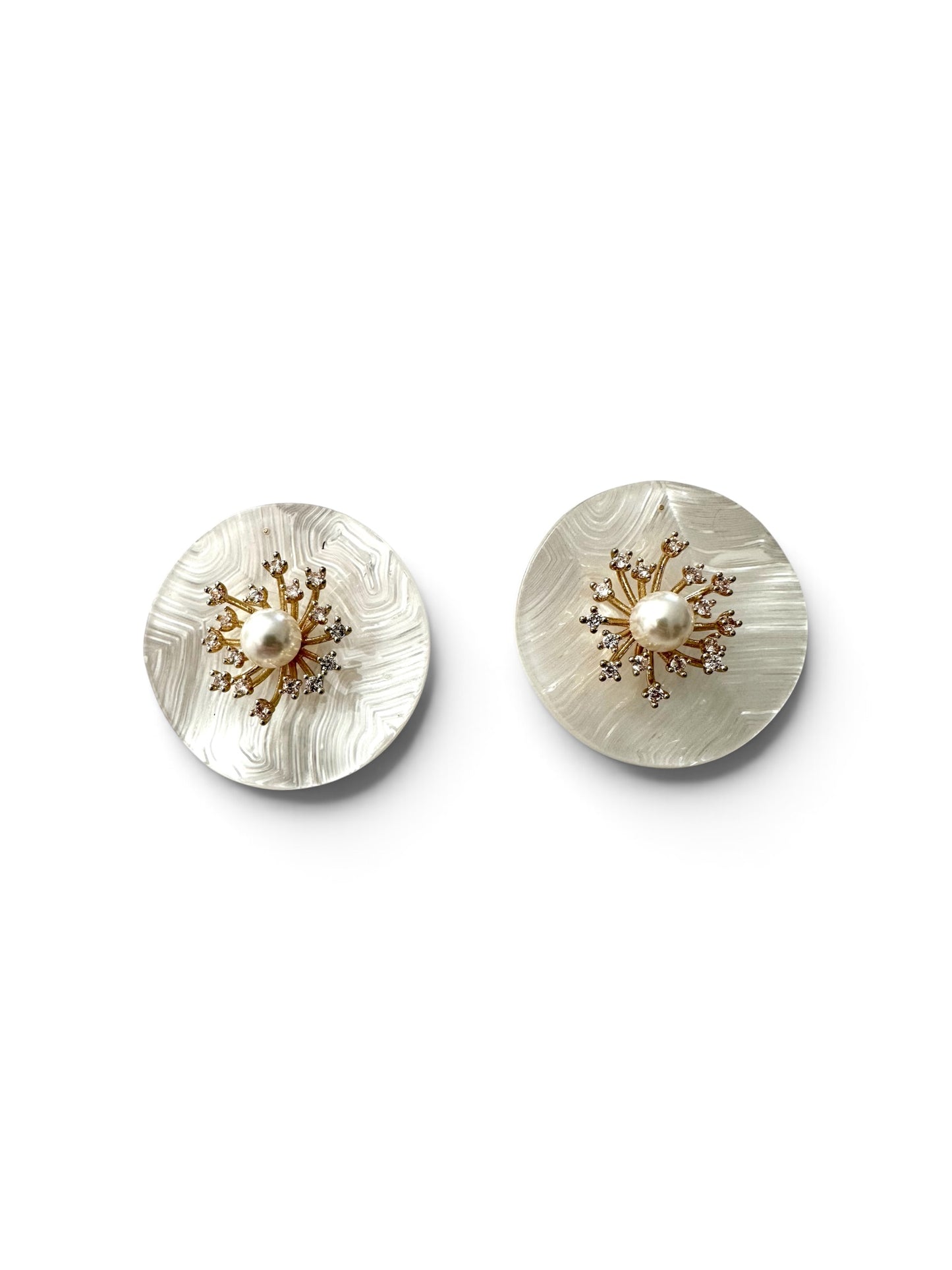 Pearl & Crystal Stud Earrings