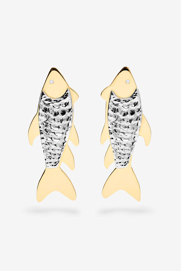 Jaraqui Fish Earring in Gold and Silver